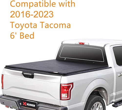 Miniatura 2 de XCOVER - Funda suave enrollable para cama, cubierta Tonneau compatible con Tacoma 2016-2023 con cama de 6 pies