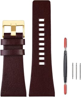 Diesel Brown Calfskin Genuine Leather Watch Band with Buckle Suitable for Men's Diesel Watches with Tool