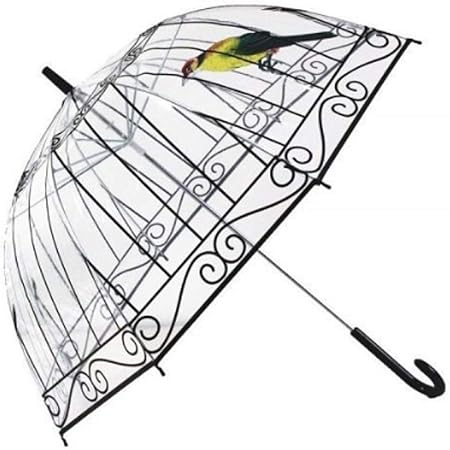 Amazon 美々杏 ビニール傘 おしゃれ ジャンプ傘 ドーム型 鳥かご 雨が見える 聞こえる 頑丈 8本骨 Vivian 長傘 通販