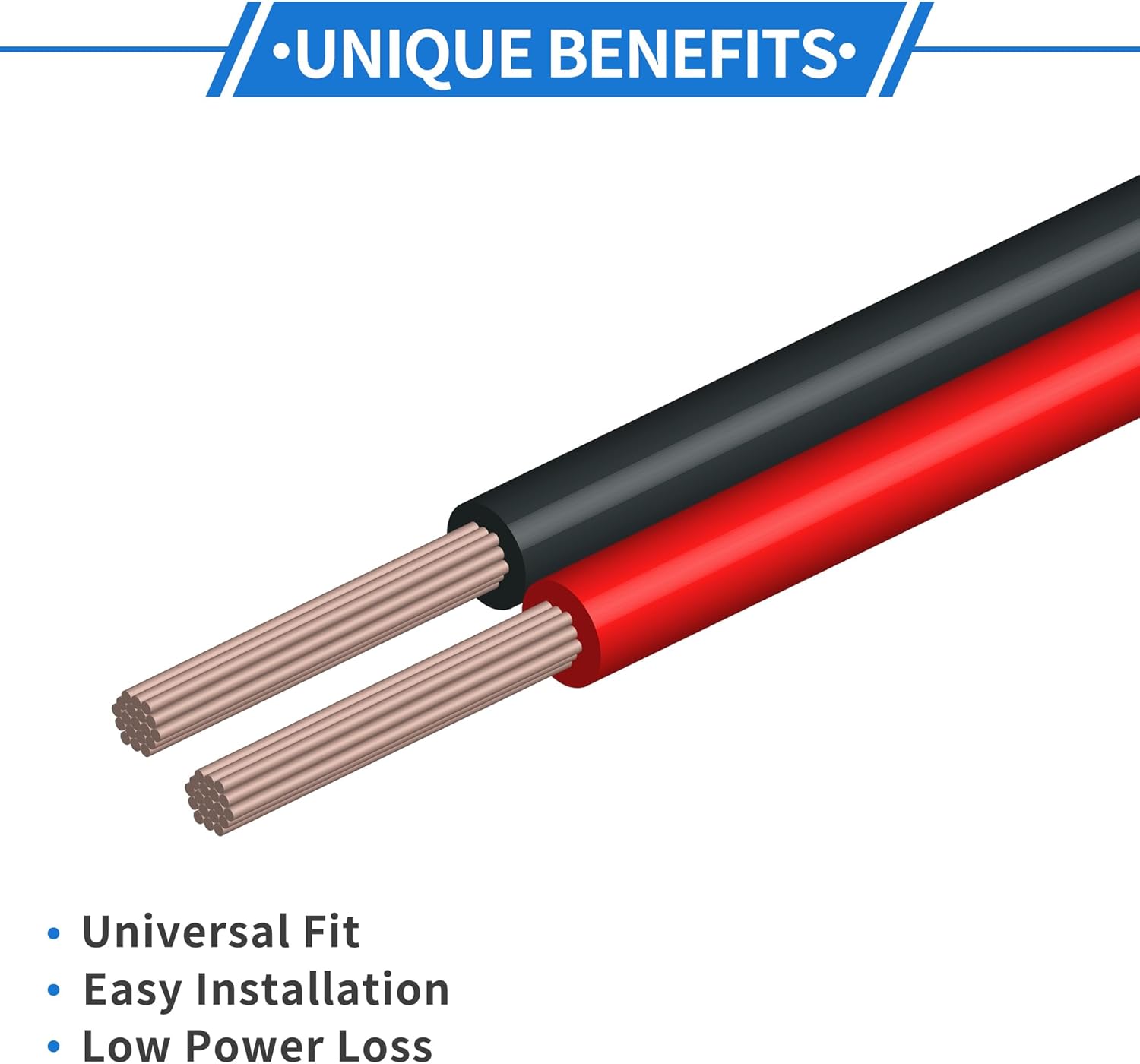 1 Pc Battery Inverter Cable 2 AWG Gauge 7FT 3/8" Lug 5/16" Lug Battery Cable Universal for Car Vehicle Boat RV Solar Tinned Copper Red