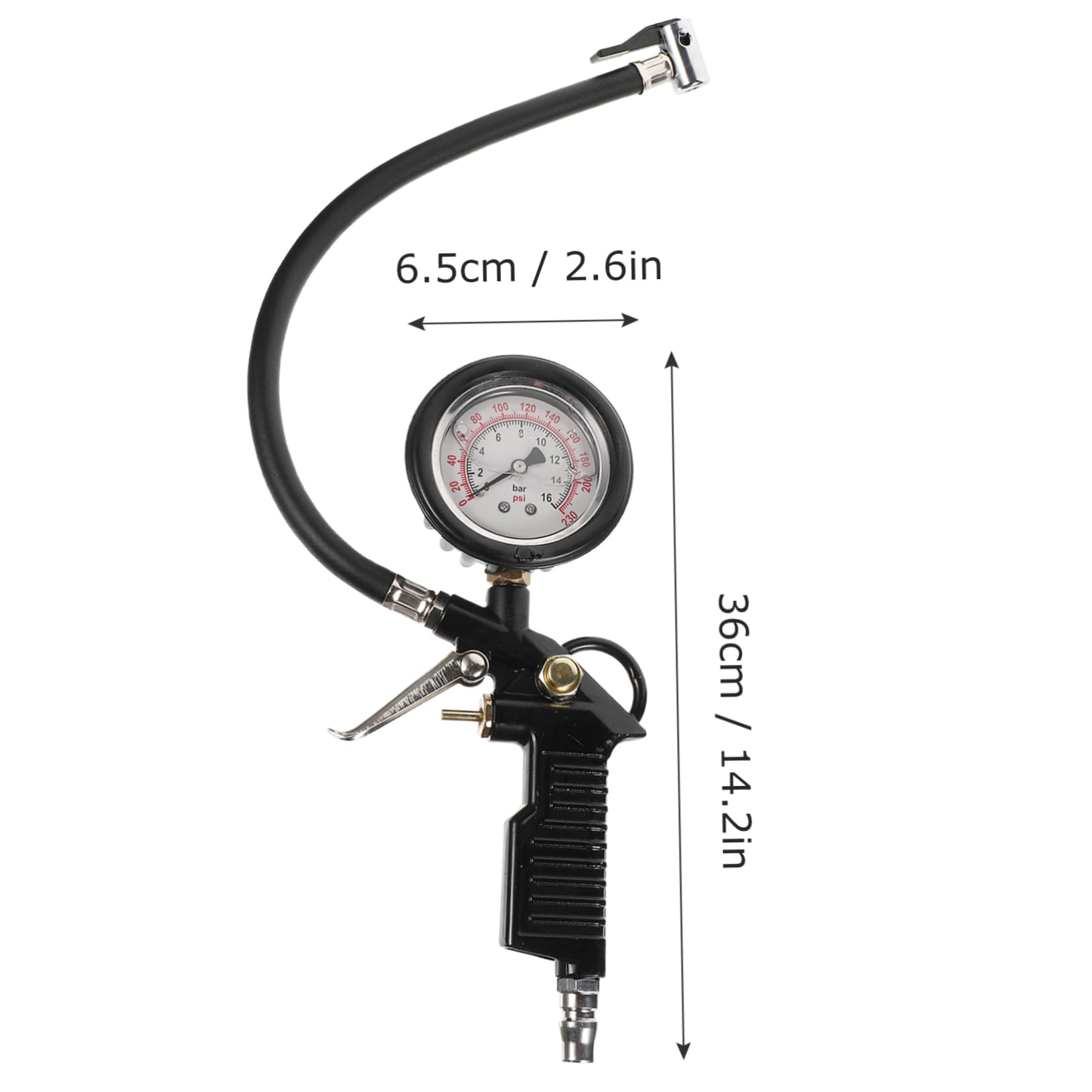 Ciieeo 1Pc Tire Pressure Gauge with Inflator Car Gauge for Easy Tire Inflation Decompression Built Pressure Gauge Heavy Duty Leak Hose Saves Fuel Costs
