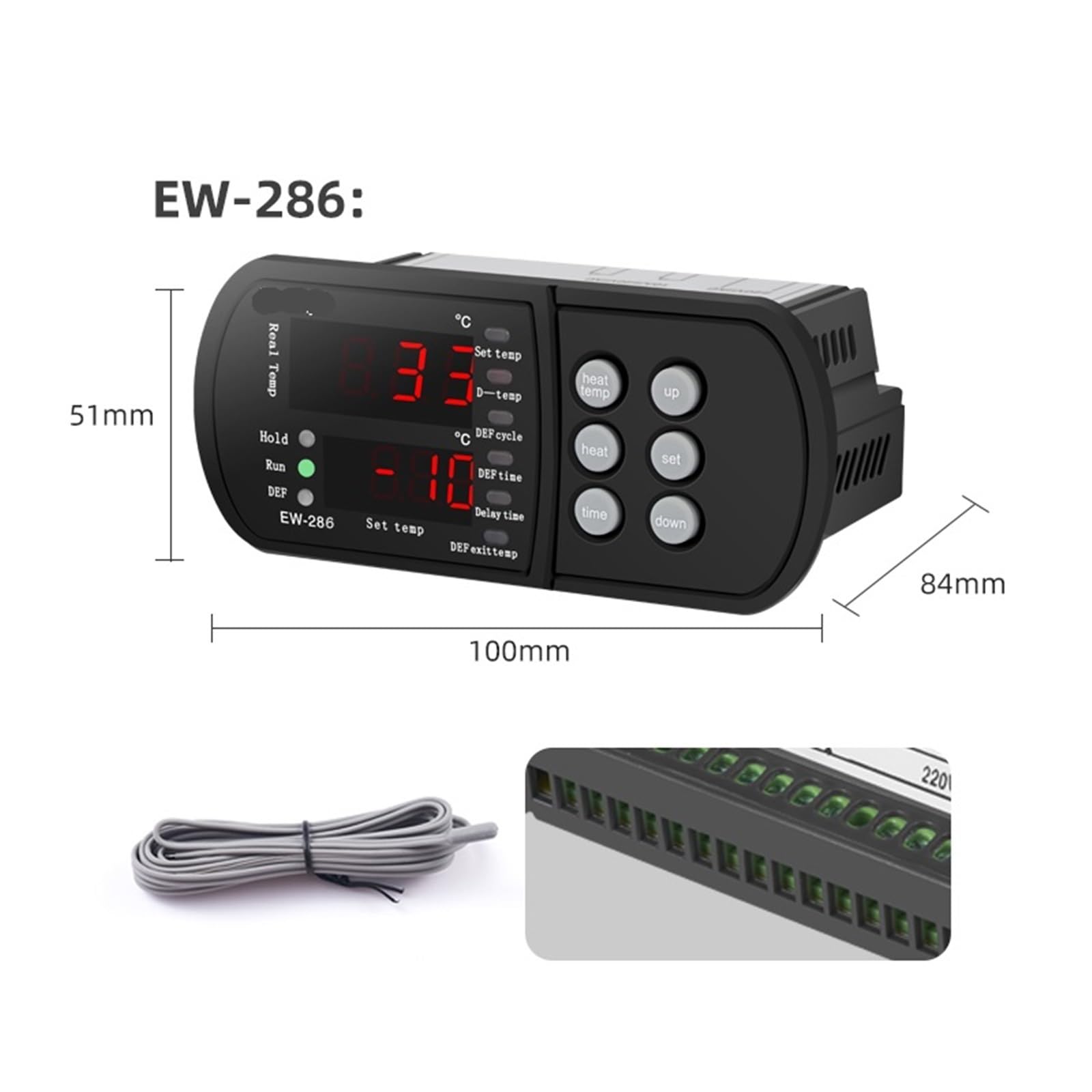 Cyfrowa regulacja temperatury EW-286 for Systemy chłodzenia chłodni z wentylatorem regulatora temperatury rozmrażania(220V Supply)