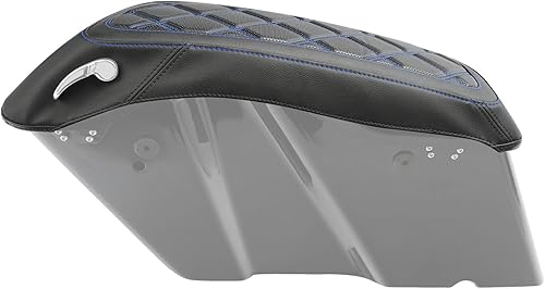 Miniatura 9 de TCMT Tapas de Cubiertas de Alforjas con Costuras Azules para Modelos Harley Touring Road King, Road Street, Electra Glide 2014-2023