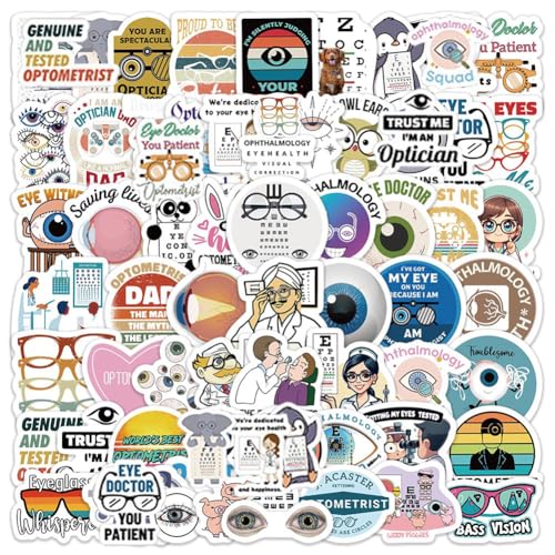 Eye Doctor Stickers-60Pcs Optometrist Waterproof Vinyl Decals