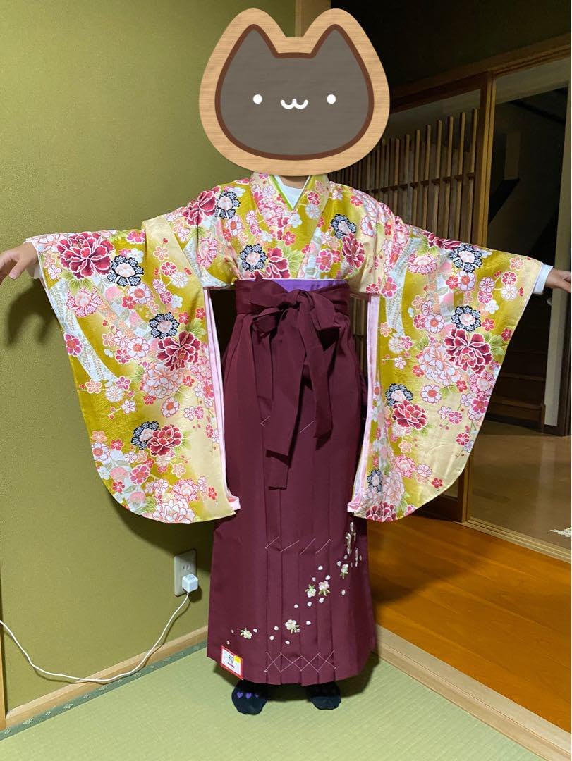 竺仙 紅梅小紋 鯉 バチ衿 浴衣 手縫い仕立て上がり スリムロング 夏