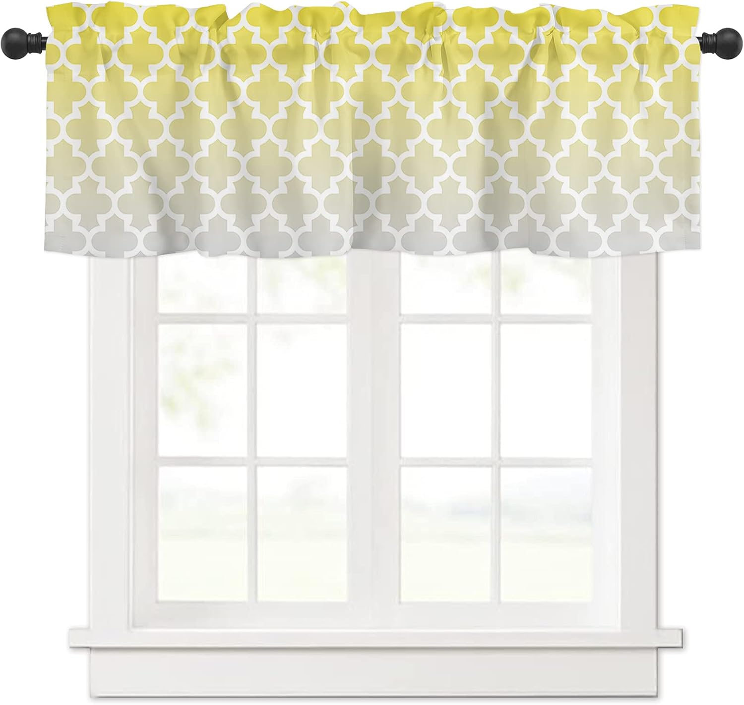 Valances for Windows Yellow Grey Gradient Retro Morocco