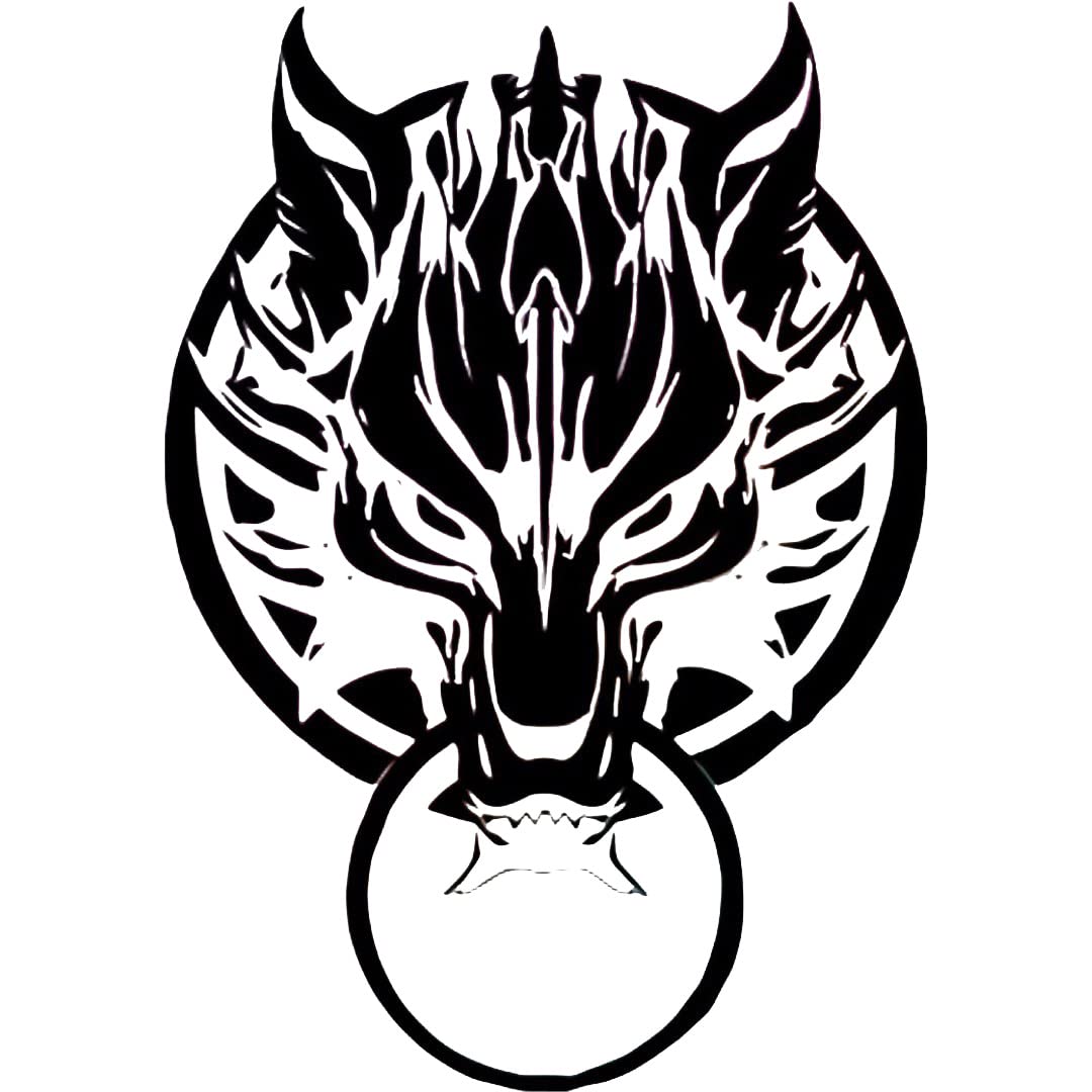 Amazon.co.jp: シール 壁用 ウォールステッカー FF7 黒 ブラック