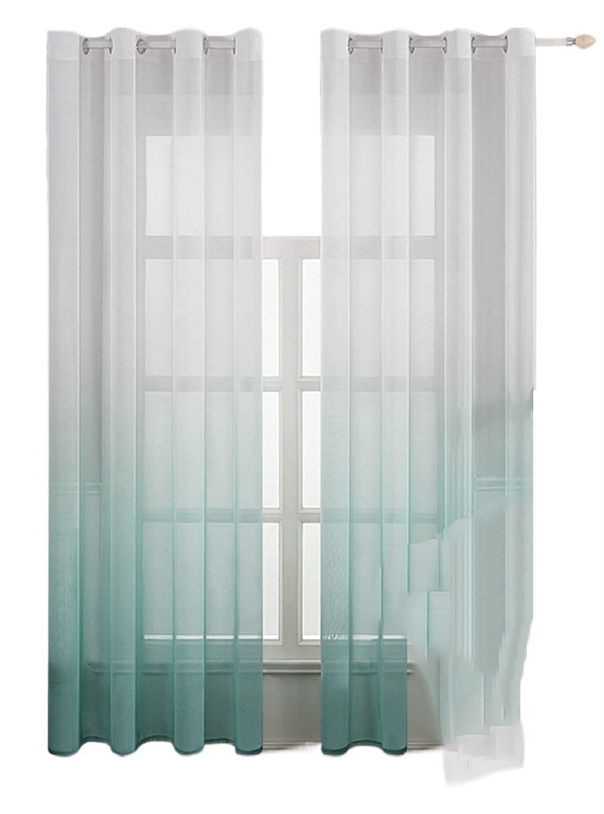 Zymjzbetic Pergola Curtain Outdoor Curtain Windproof Garden Sheer Curtains Screening Voile Drapes Gazebo Patio Tulle for Living Room Bedroom Decor(Green,132x160cm)