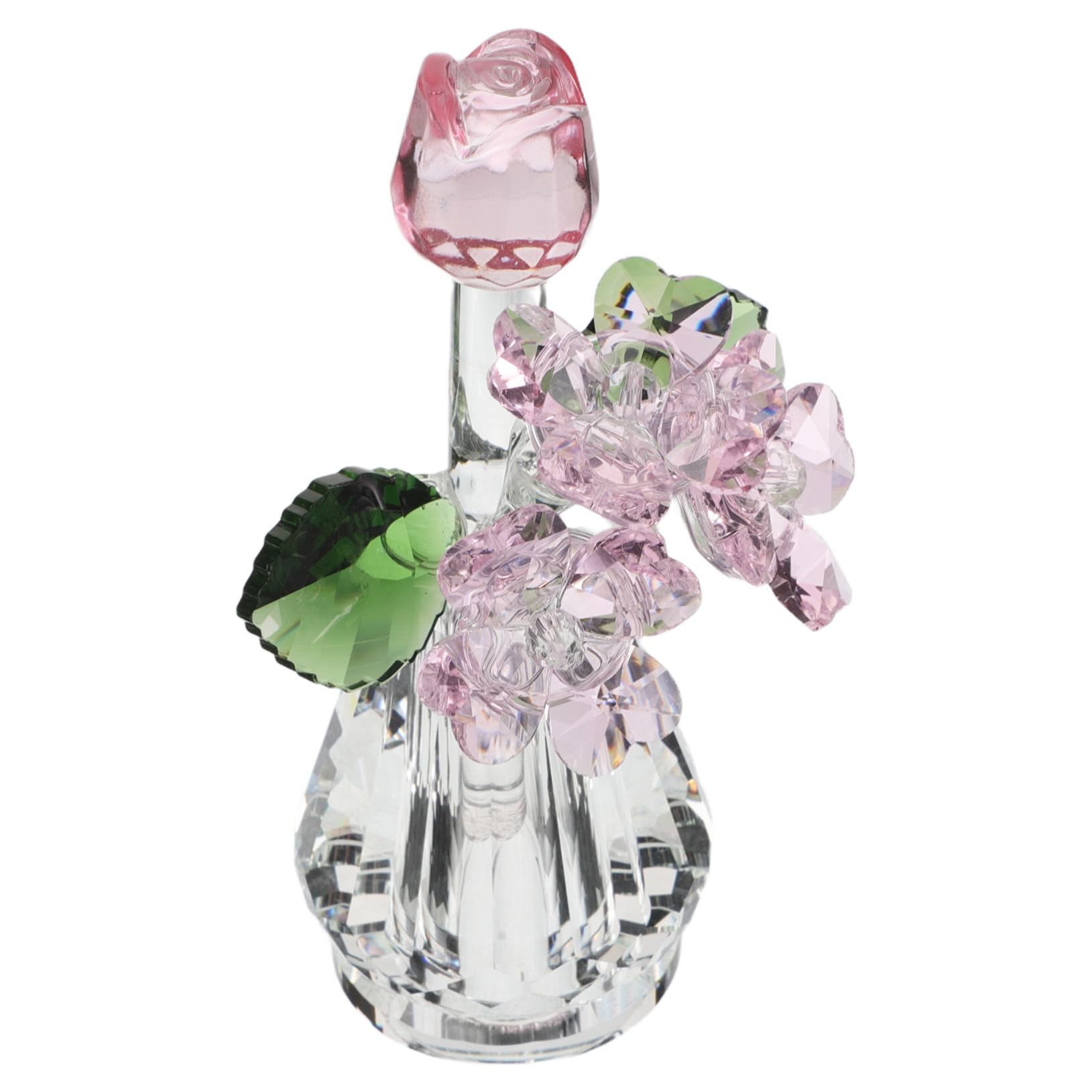 PRETYZOOM 5 Pezzi Rosa Figurina Rosa Dell'anniversario Crystal Rose Ricordo Regalo Da Jarrones Decorativi Figurina