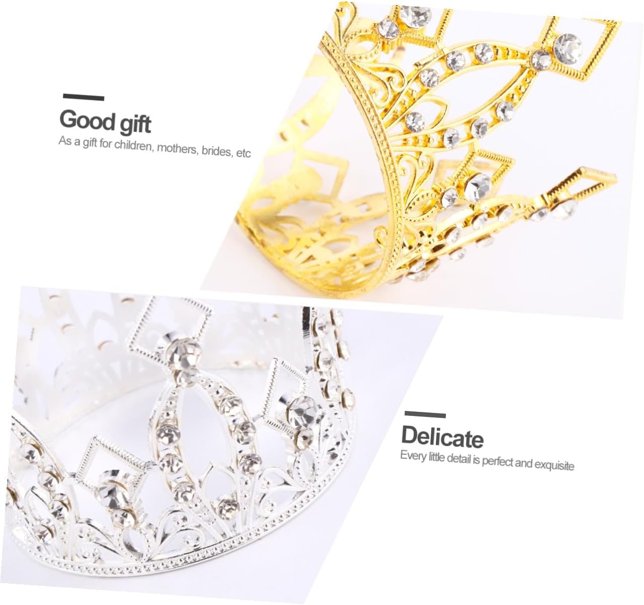 2Pcs Alloy Birthday Cake Crown Toppers for, Chic Non-Edible Cake Decorations, Party Supplies for Birthday Celebration Random Color Random Color