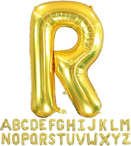 Vista 50 de Globos dorados de la letra U de 40 pulgadas, globos grandes del alfabeto U, helio dorado de papel de aluminio Mylar para decoración de cumpleaños