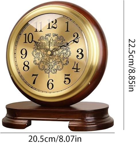Miniatura 2 de Table Clock Chinese Style Metal Clock Table Clock Living Room Table Clock Retro American Style Bedside Table Ornaments Desk Clock