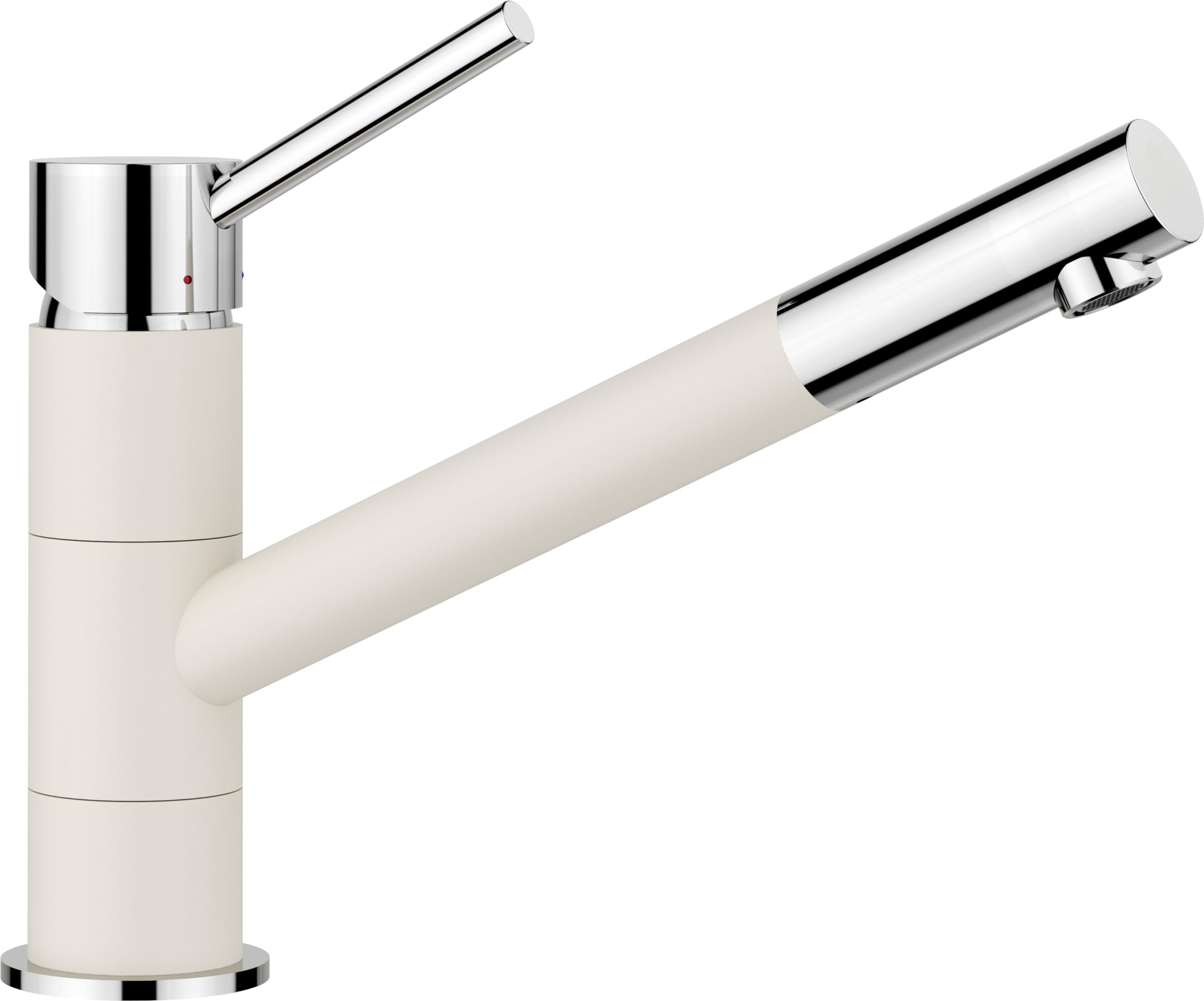 BLANCO Kano | Kitchen Mixer tap in Soft White/Chrome | High-Pressure | Non-Return Valve | Ceramic Cartridge | Assured Water Quality & Water-Saving | [5.5x26.3x19.1 cm]