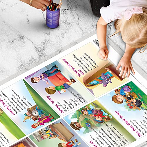 Image of Set of 2 Baarahkhadee and NURSERY RHYMES Early Learning Educational Charts for Kids | 20 inchX30 inch inch |Non-Tearable and Waterproof | Double Sided Laminated | Perfect for Homeschooling, Kindergarten and Nursery Students