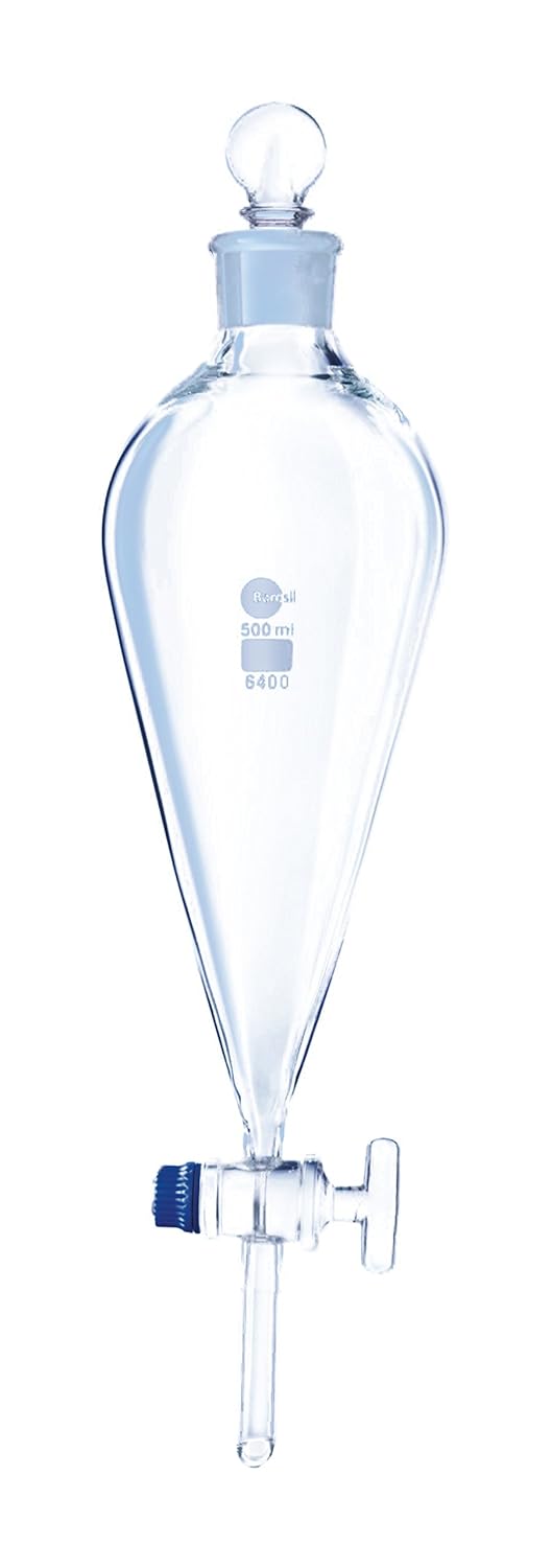 Borosil 6400024 Separating Pear Shape with Stopcock and Interchangeable
