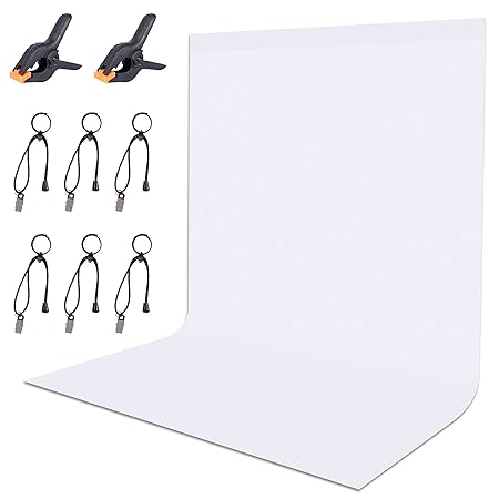 CMICHO White Background Backdrop - 9FT x 10FT Photography Background for Photoshoot White Photo Booth Backdrop,White Screen Background for Photo Studio