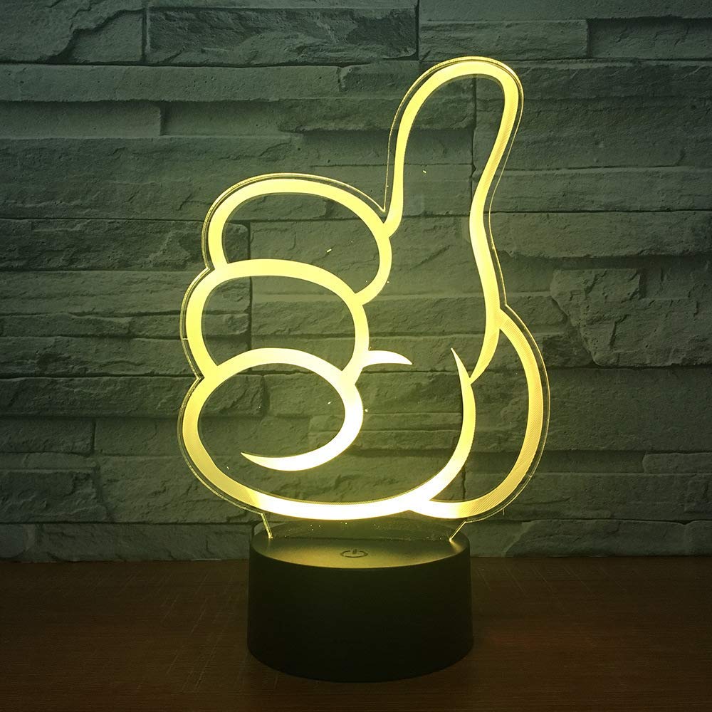 HPBN8 Ltd Creativo 3D Gran Gesto Luz Nocturna Ilusión Optica Lámpara 7