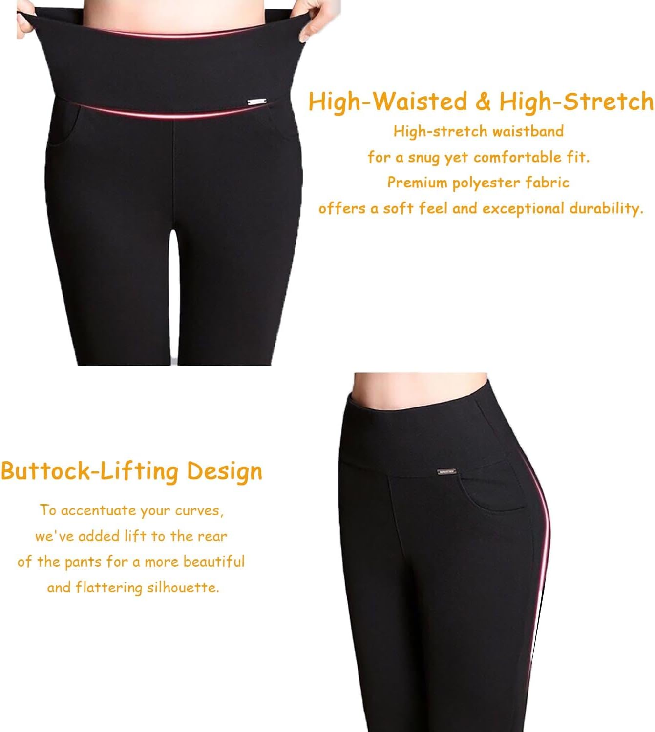 YMSHOPE Winter Women's Thermal Leggings High Waist High Elastic Lambswool Fleece Lined Thermal Pants Pocket Style - Image 4