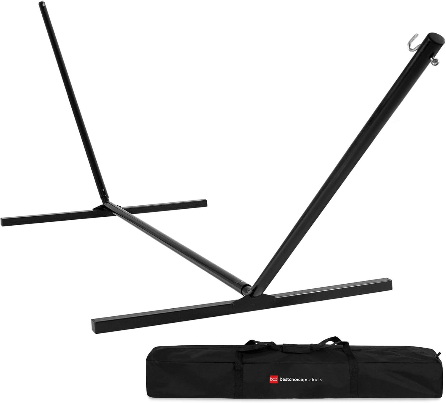 Best Choice Products 15ft Steel Beam Hammock Stand w/Weather-Resistant, Powder-Coated Finish, Adjustable Hanging Hooks, Carrying Case
