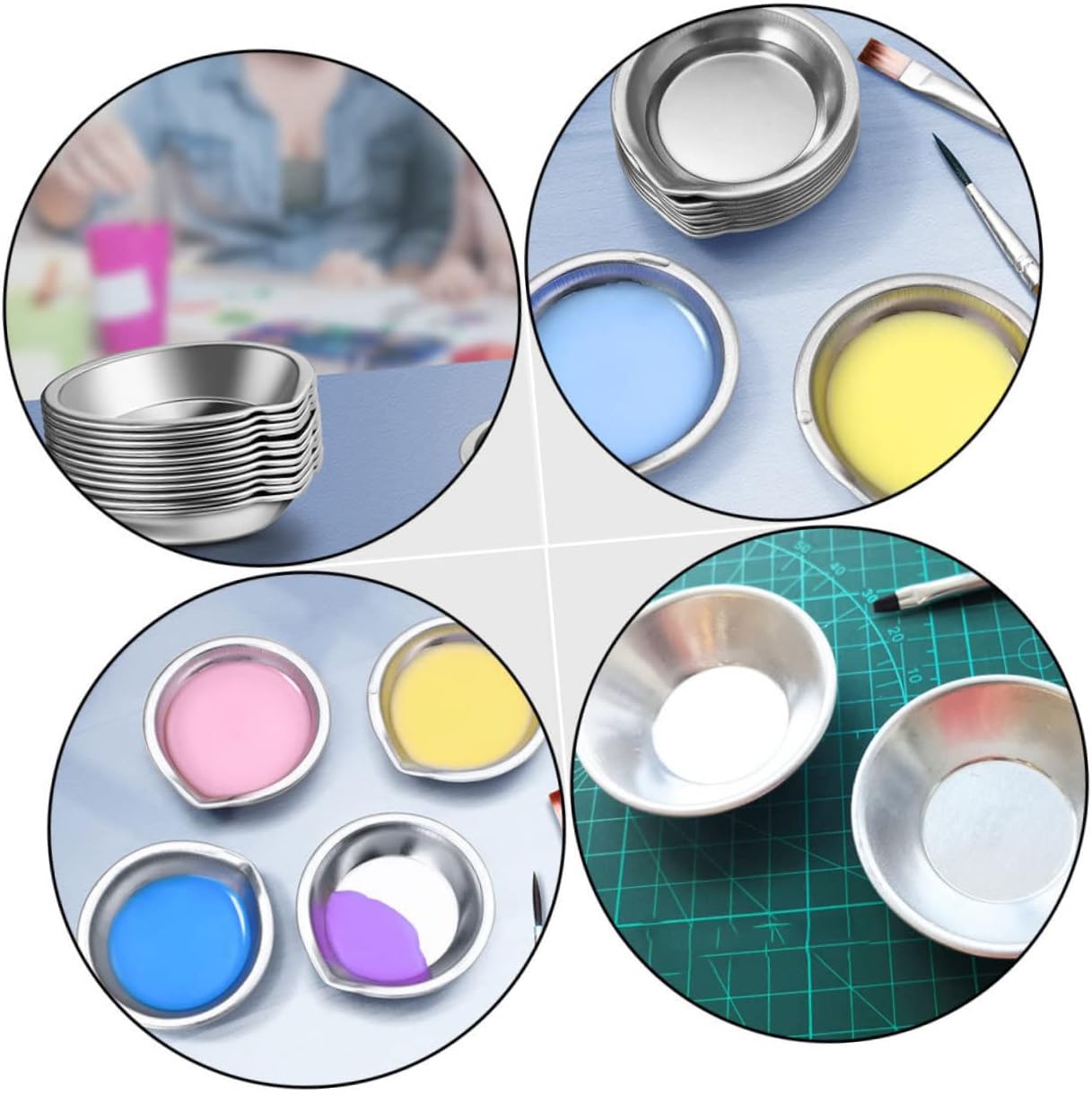 15pcs Art Paint Palette Mixing Trays Pigment Plate Easy to Carry for Outdoor Sketching