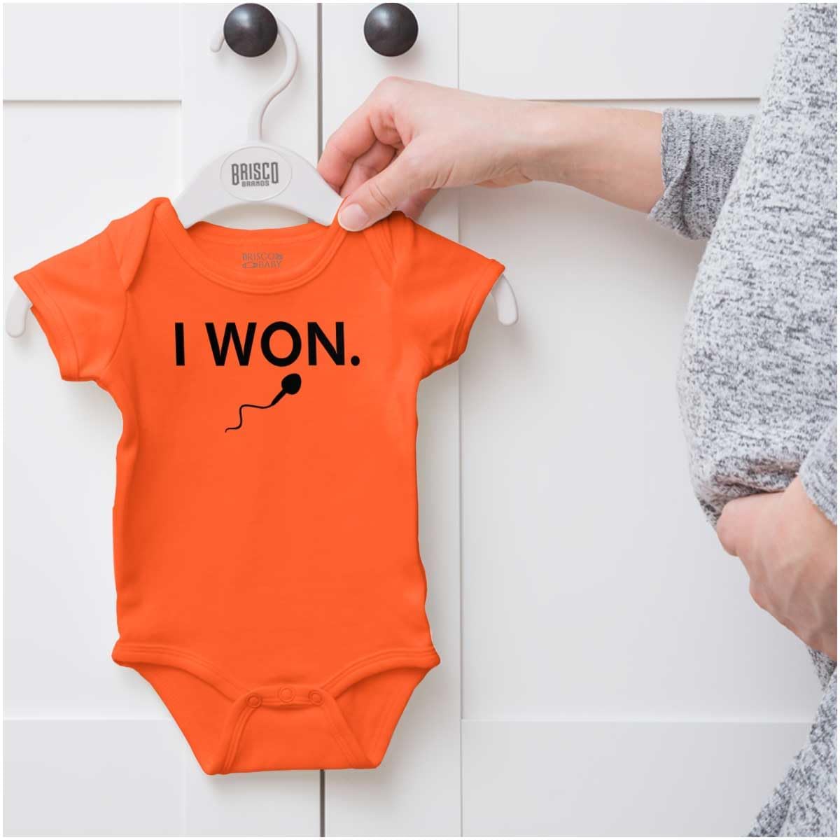 Brisco Brands Funny I Won Little Swimmers Race Baby Romper Boys or Girls