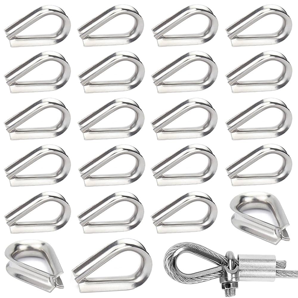 5 X Wire Rope Thimbles For 6mm Stainless Steel Grade 316 Balustrading MARINE DIY
