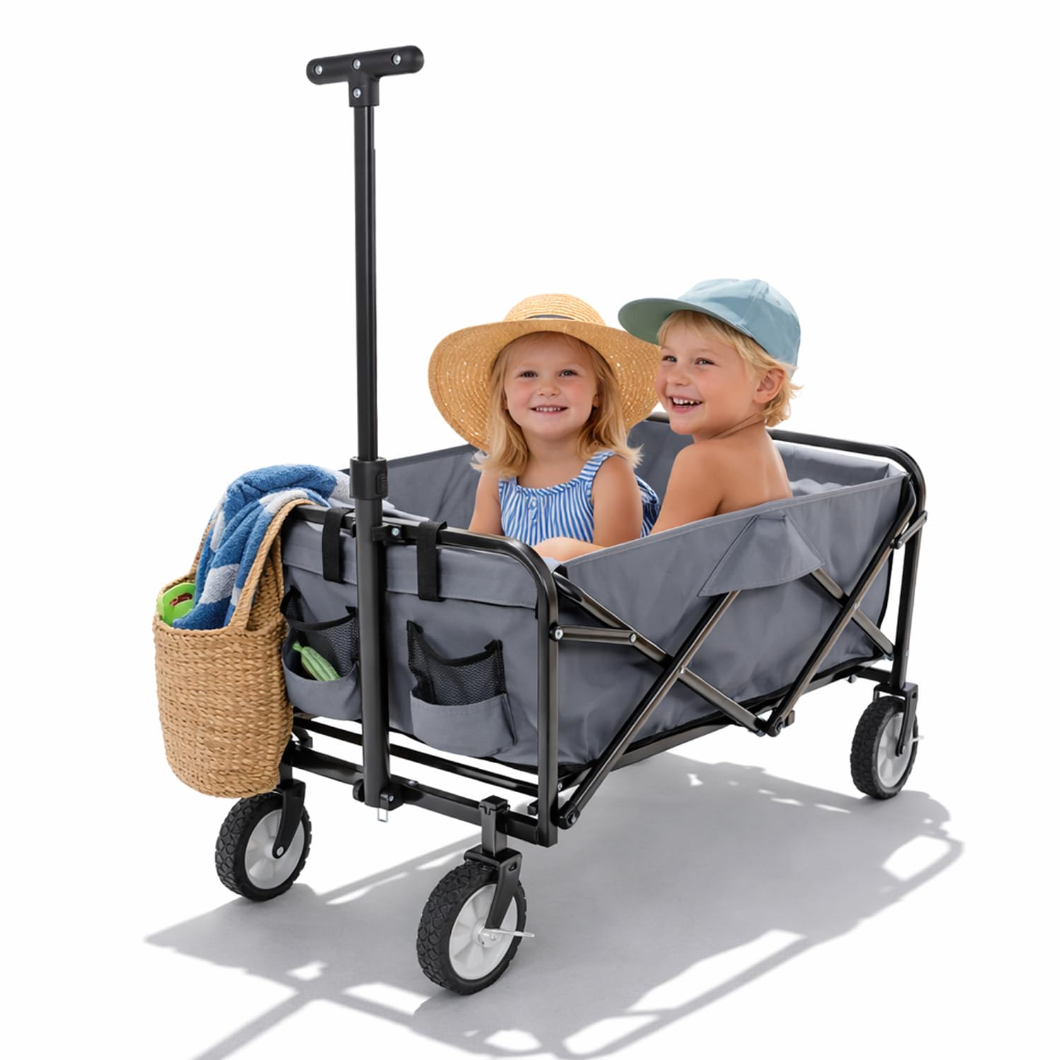 Faltbarer Bollerwagen Transportwagen Handwagen Gartenwagen mit Stahlrahmen bis 80kg