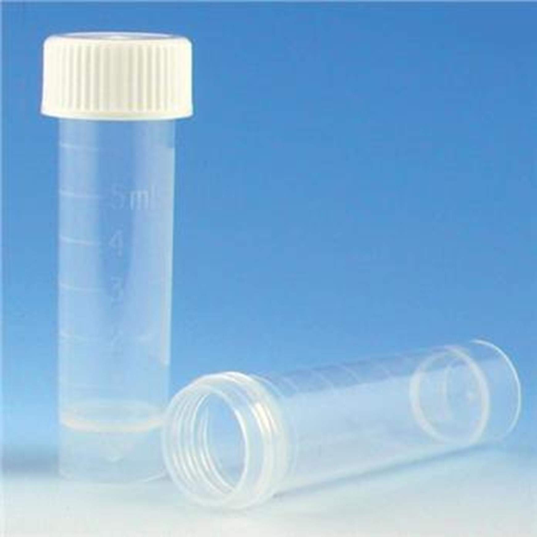 Globe Scientific 6101S Polypropylene Molded Graduations Conical Bottom Self Standing Transport Tubes