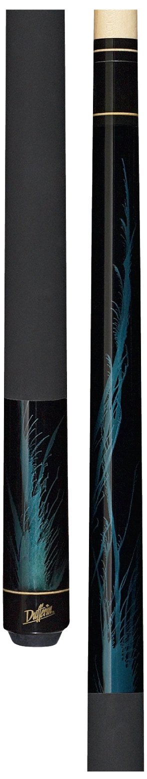 DufferinJet Black Pool Cue with Rich Blue Flame