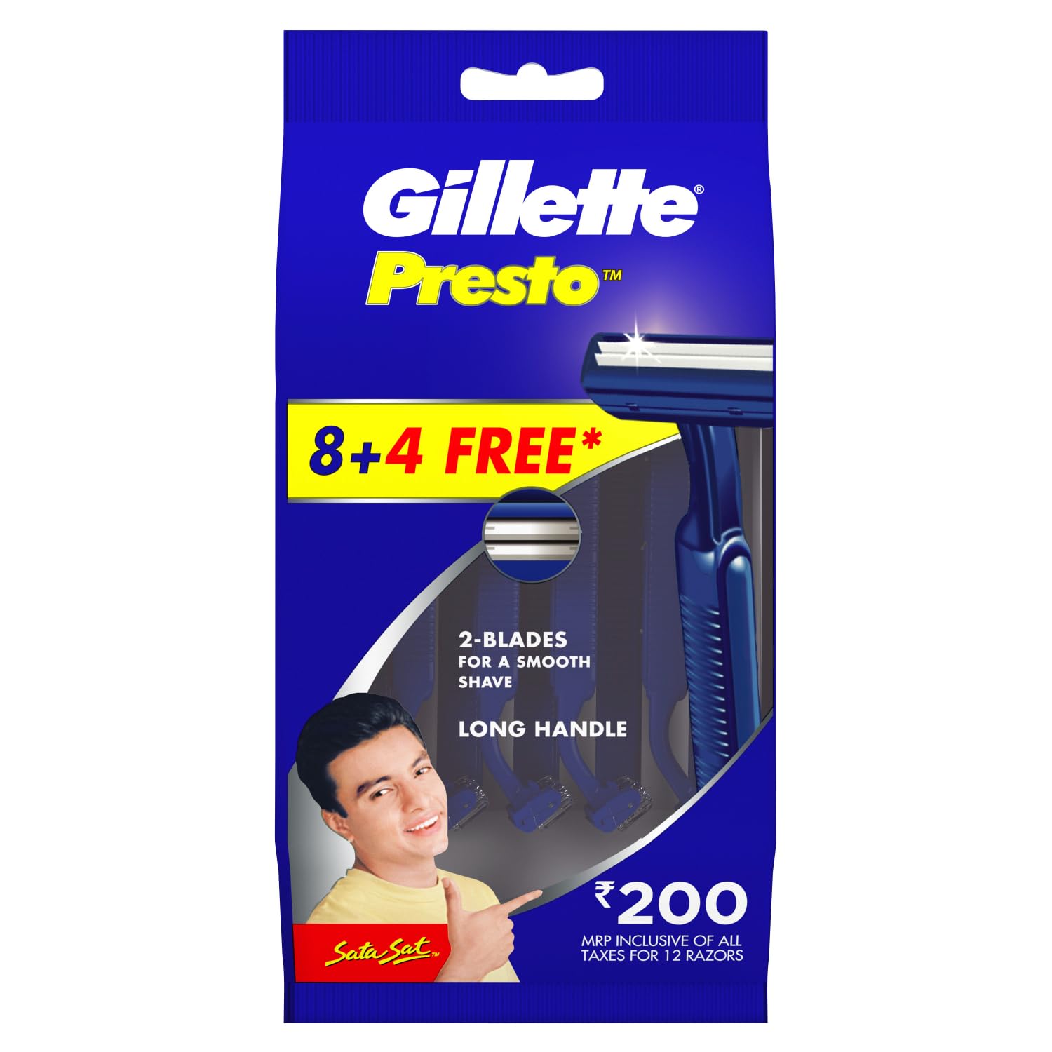 Gillette Presto Manual Shaving Razor (Pack of 8 + 4)-image-0