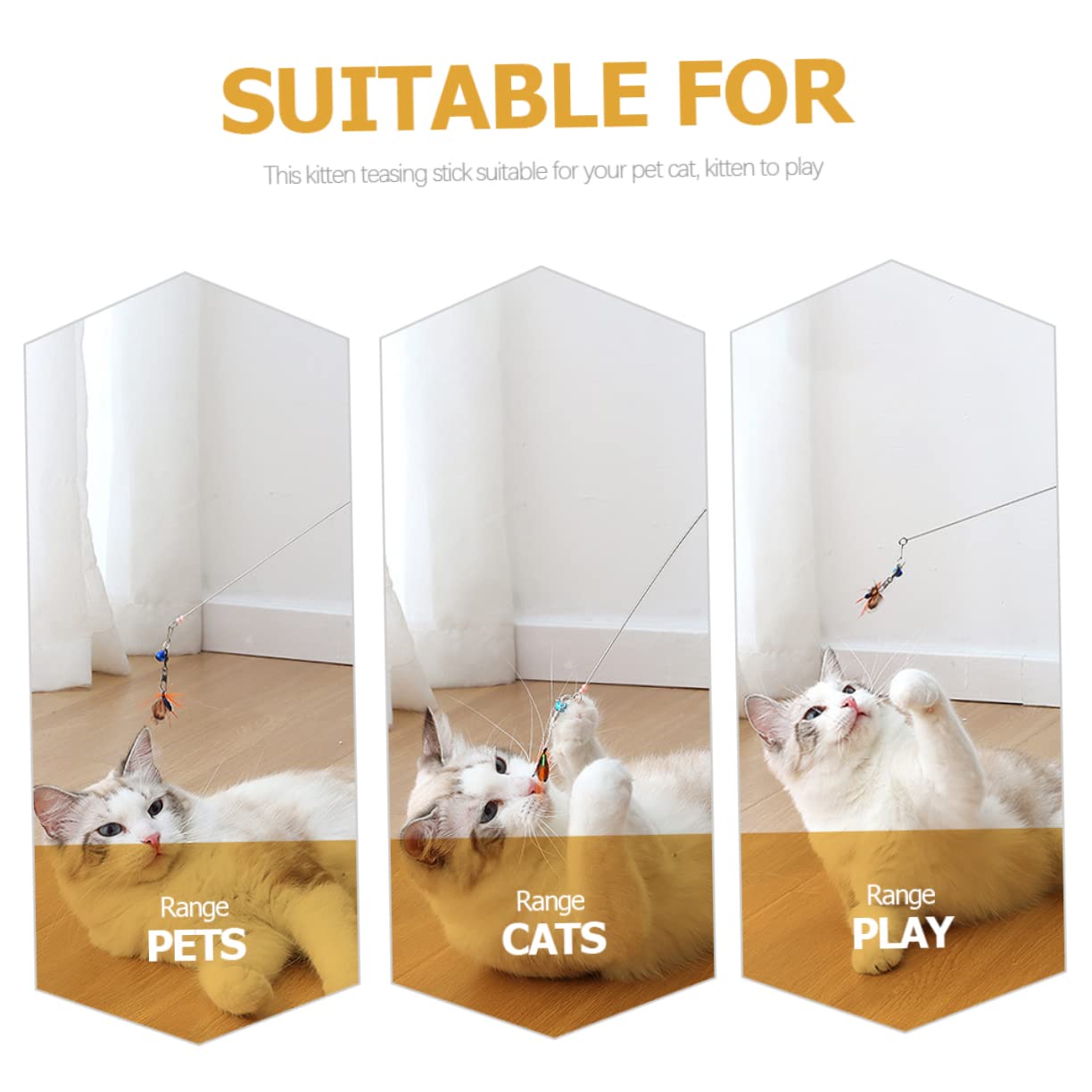 POPETPOP 8 STK Katzen-Teaser Go Cat Teaser Zauberstab Katzenspielzeug Für Wohnungskatzen Spielzeugaufsätze Für Katzenzauberstäbe Katzenspielzeug Zauberstab Sport Blinddarm Acryl