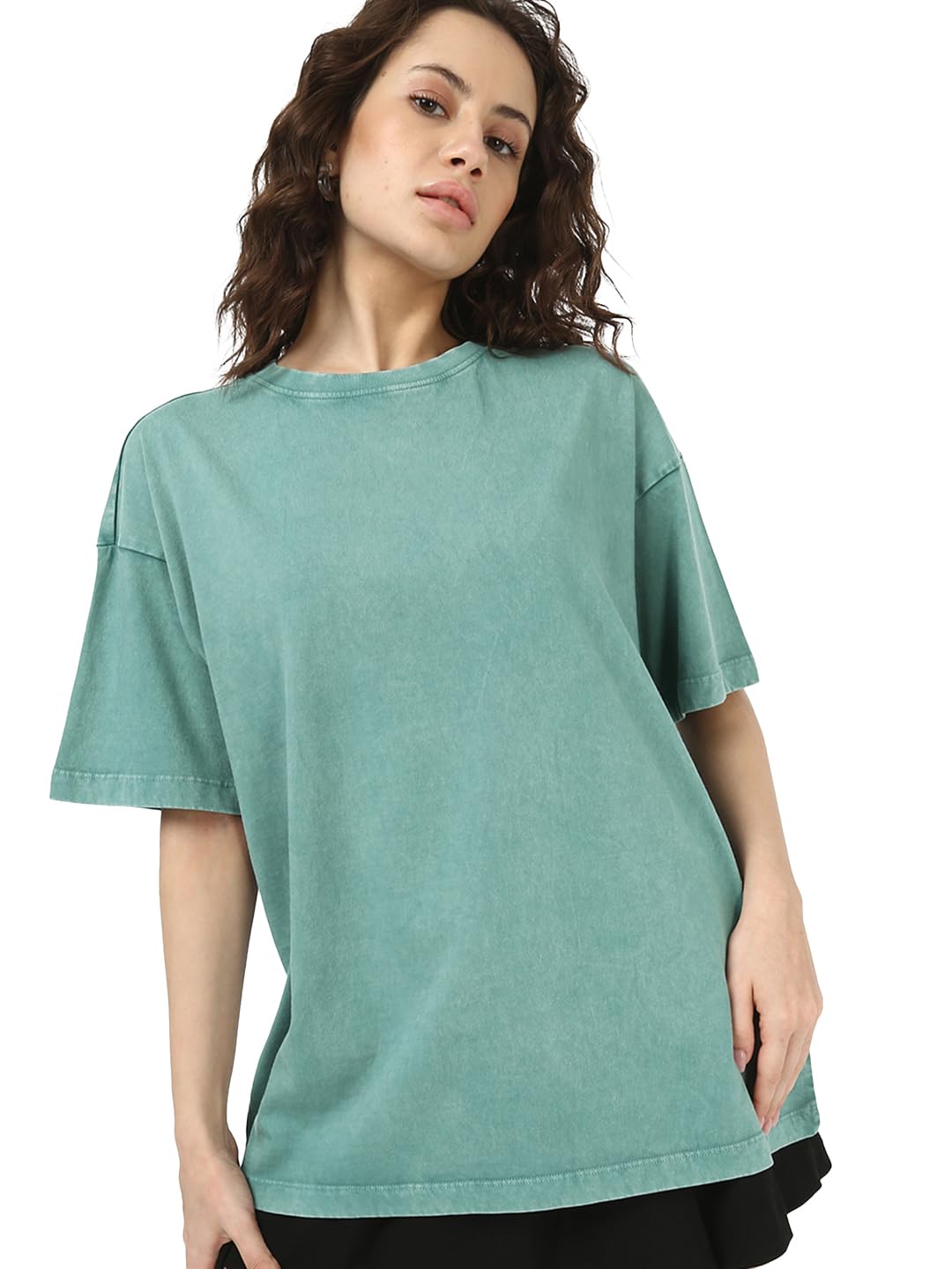 bewakoof Women's Solid Loose Fit T-Shirt-picture-24