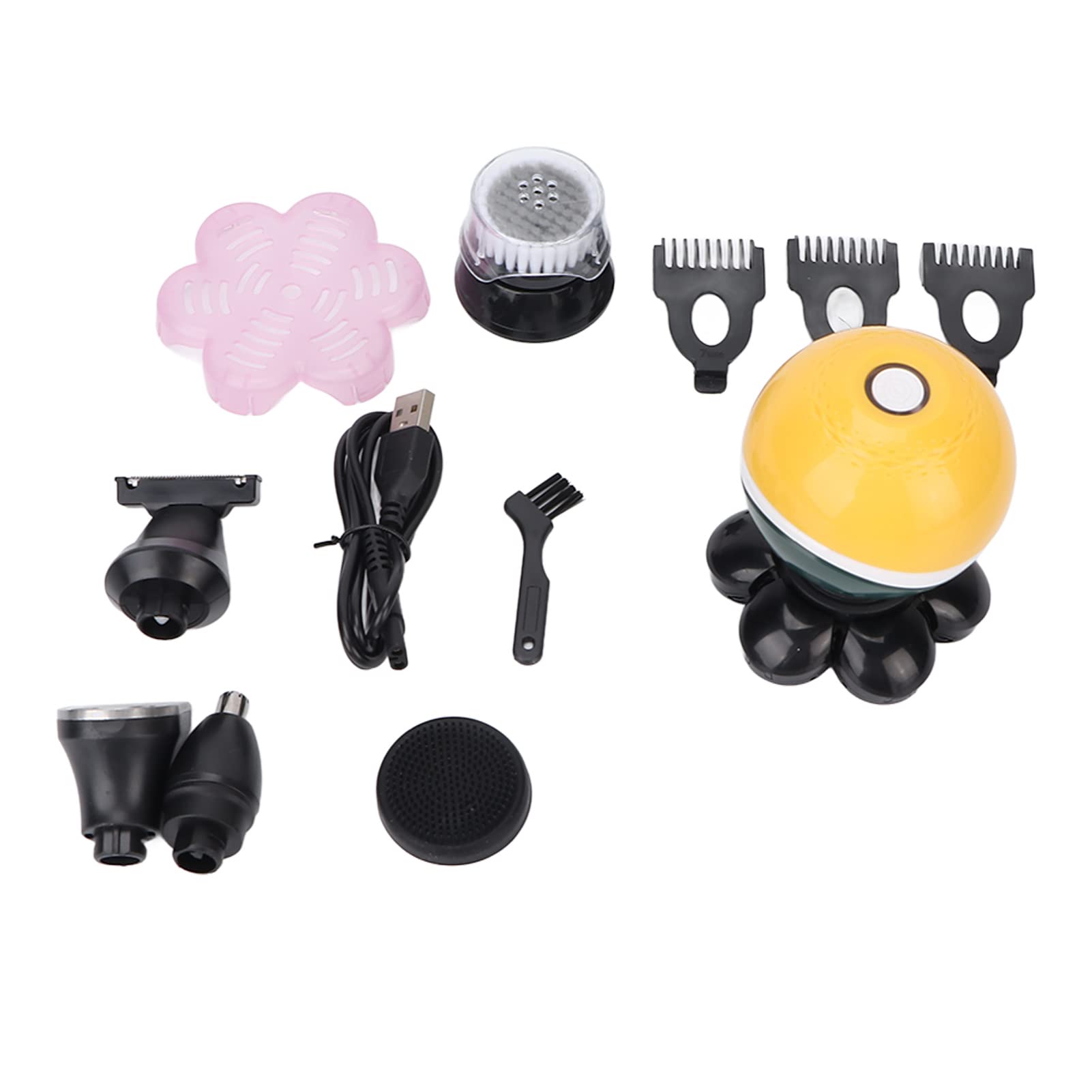 Cortadora de cabello, firme, estable, multifuncional, ergonómico, recargable, cepillo de limpieza facial, resistente al agua con peine guía para hombres y mujeres para viajes en el hogar little