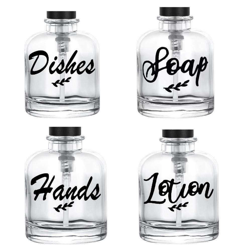 Buy 8 Pieces Waterproof Soap Dispenser Removable Vinyl Label Stickers
