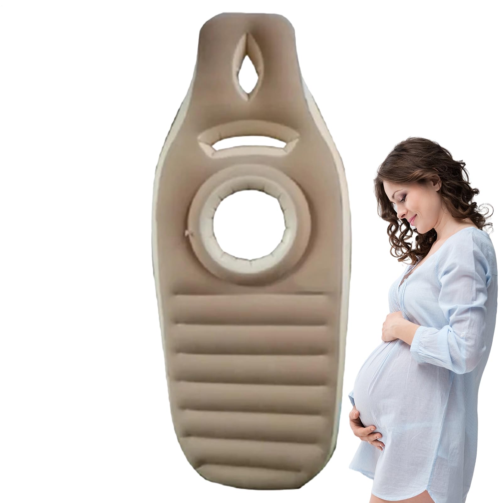 Flotador de piscina para mujer embarazada, balsa antideslizante para maternidad, tumbona de playa para embarazo, tumbona de playa de PVC grueso, con agujero para el vientre para mujer, patio trasero y
