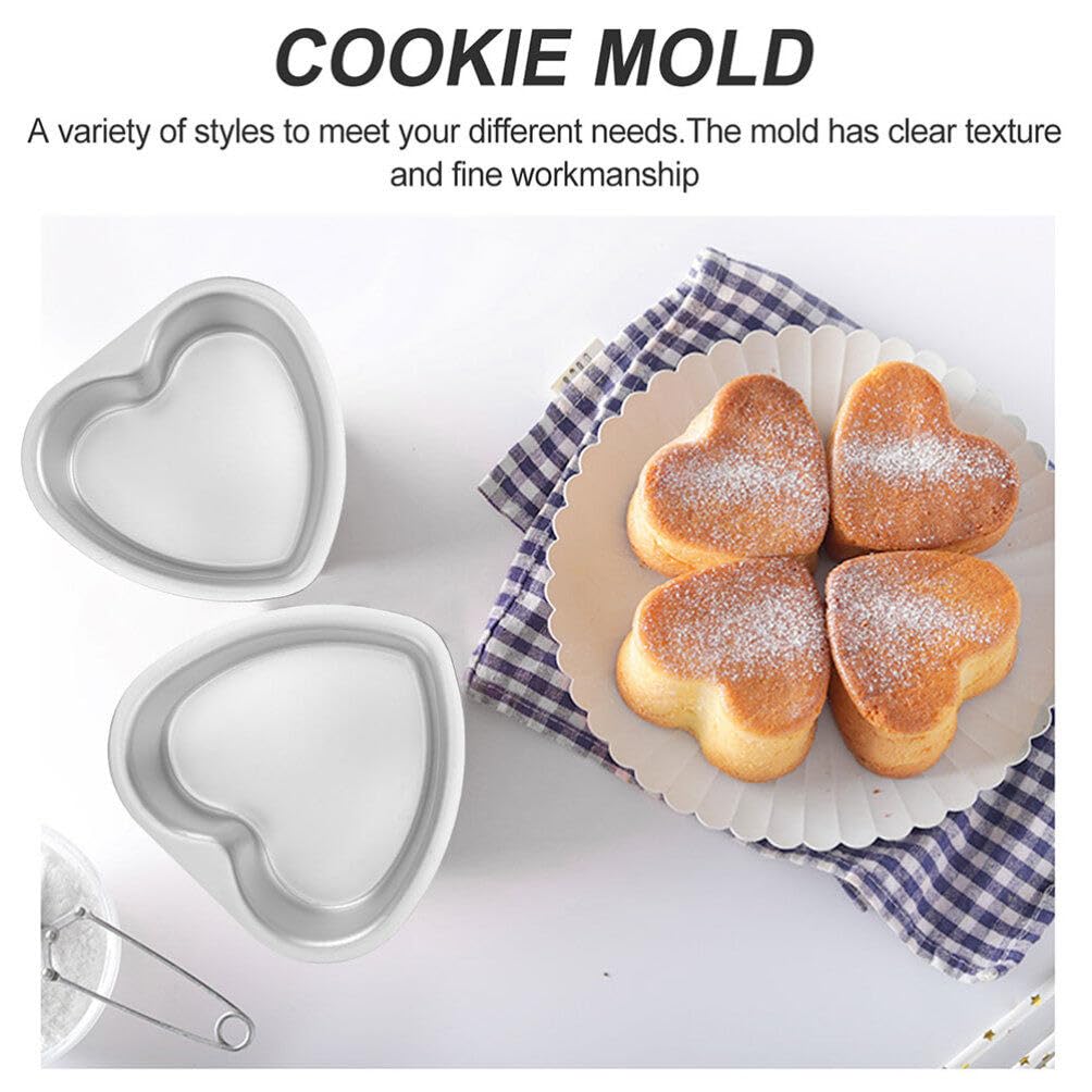 2pièces Moules à Gâteaux Forme de Cœur Lot de Cercles Profonds Moules à Pâtisserie pour Cuisine Réutilisables