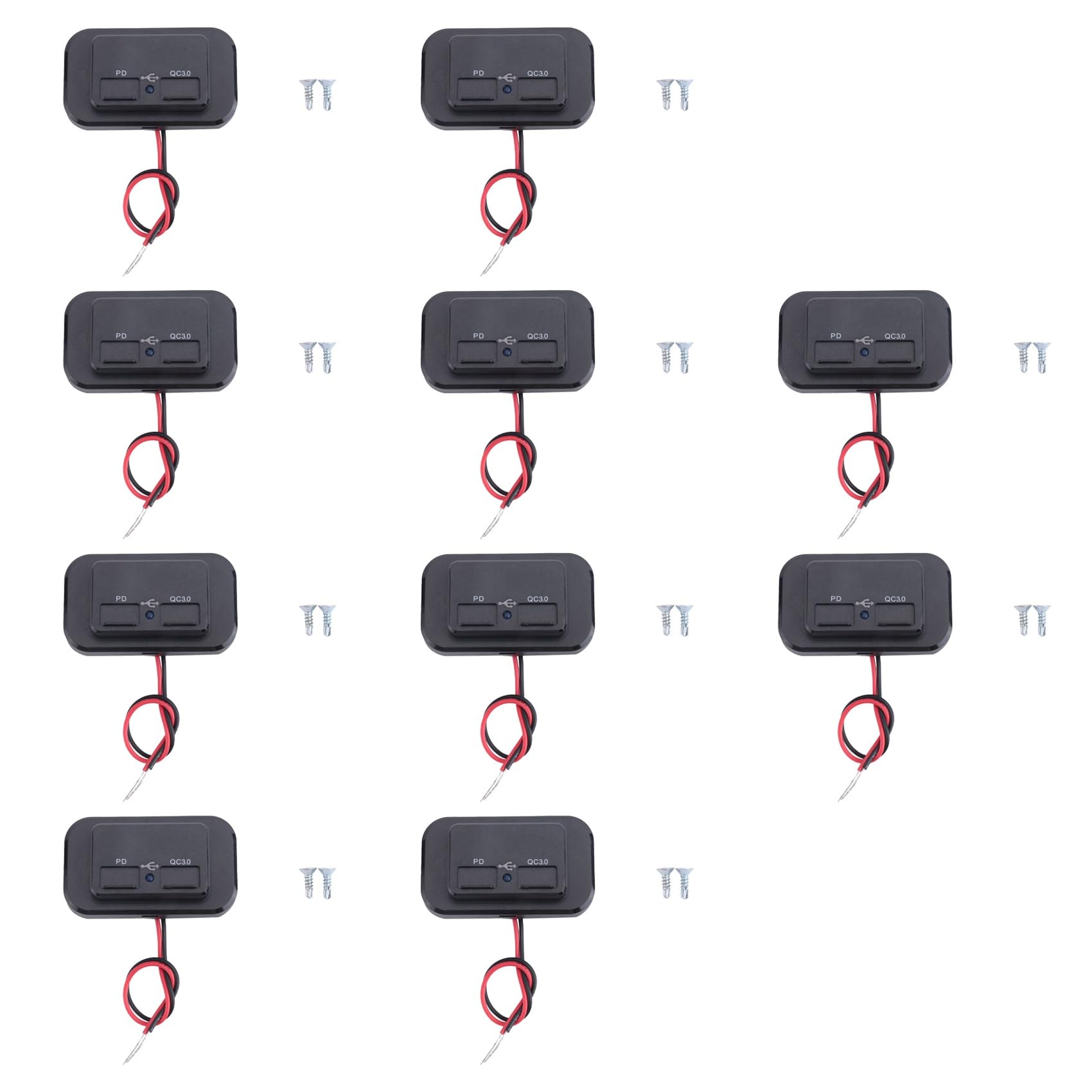 10X USB + PD de Cargador de Coche 12V/24V Salida de Divisor de Carga USB Adaptador de Corriente para Motocicleta -Truck ATV Boat Car RV