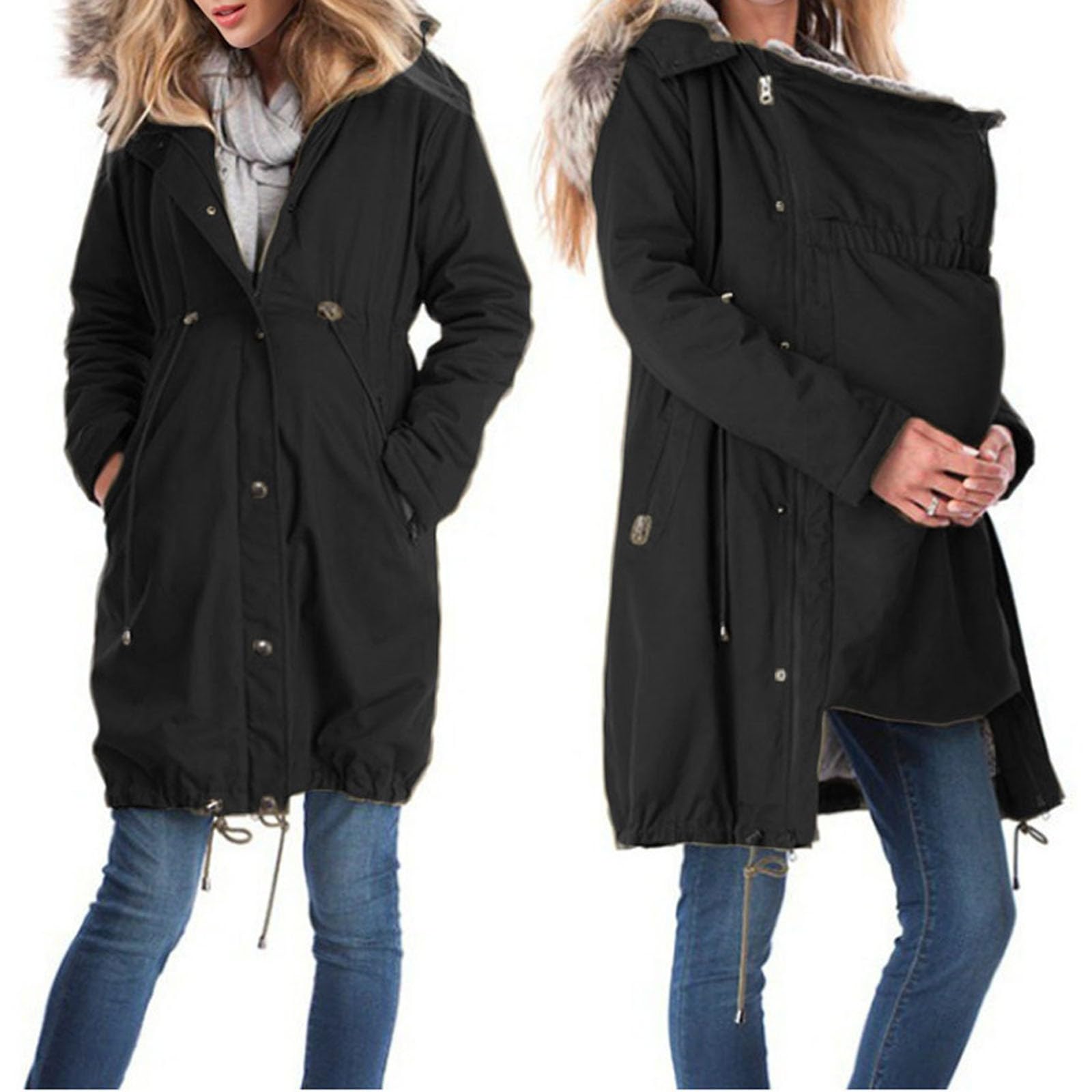 Hanraz Umstandsjacke Winter Elegant Tragejacke Umstandskleidung Bequemes Jacken Für Schwangere Winter Umstandsmode Schwanger Winterjacke Puffer Jacket