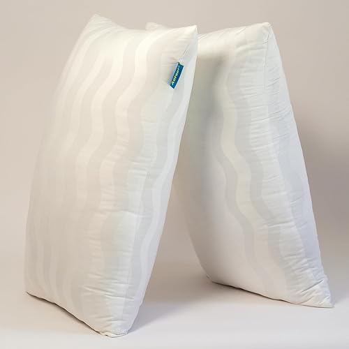 Bed Pillows Standard Size Set of 2 - Adjustable Hotel Bed Pillows for Sleeping, Soft & Supportive Down Alternative Filling for Back, Side & Stomach Sleepers (White)