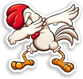 Dabbing Chicken Sticker Car Truck Laptop Cup Window Bumper Graphic Cute Dab Farm Die Cut Vinyl Decal
