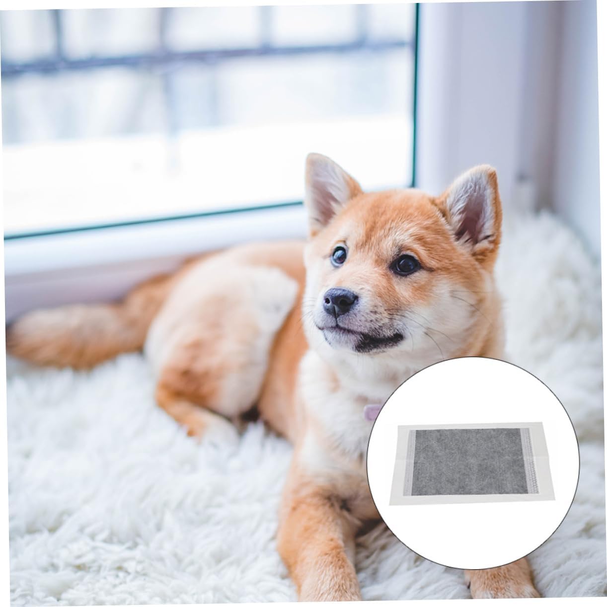 30Pcs Disposable Urinal Pads for Pets Thicken Training Mat High Absorbent Pet Supply White for Dog and Cat Toilet Training Carbon Design