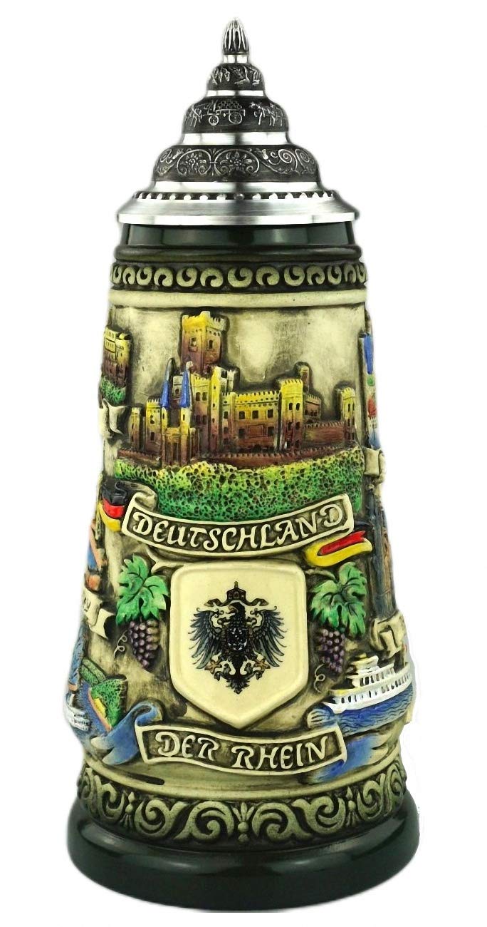 KING Bierkrug rustikaler Deutschland der Rhein Seidel 0,5 Liter Bierseidel