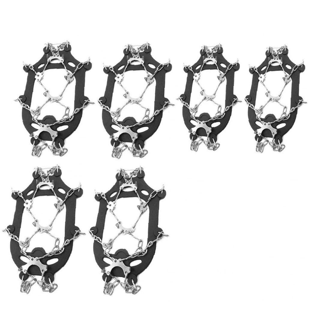 Traction Cleats Steigeisen, Ice Snow Grips für Schuhe mit 23 Edelstahlspikes zum Gehen, Joggen, Klettern, Wandern auf Schnee und Ice XL Black