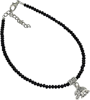 high trendz Designer Black Crystal Charm Single Anklet/Foot Jewellery for Women and Girls-picture-18
