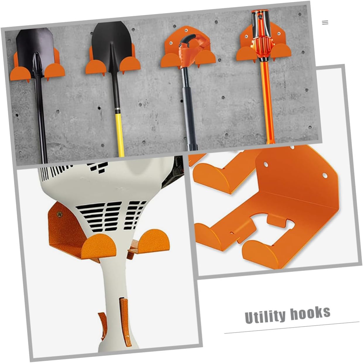 Heavy Duty Lawn Mower Wall Hangers 2pcs Garage Storage Hooks for Hanging Garden Tools and Utility Equipment