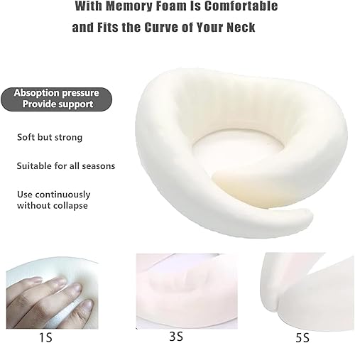 Miniatura 3 de ABKD Flyhugz - Almohada cervical Flyhugz, almohada cervical de viaje Wonder Plus, almohada de cuello de viaje de espuma viscoelástica, almohada de