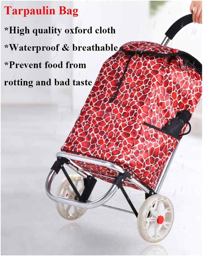 Einkaufstrolley Faltbarer Einkaufswagen 30 Kg Ladegewicht, Wasserdichter Faltbarer Lebensmittel-Push-Pull-Leichtwagen… – Bild 5