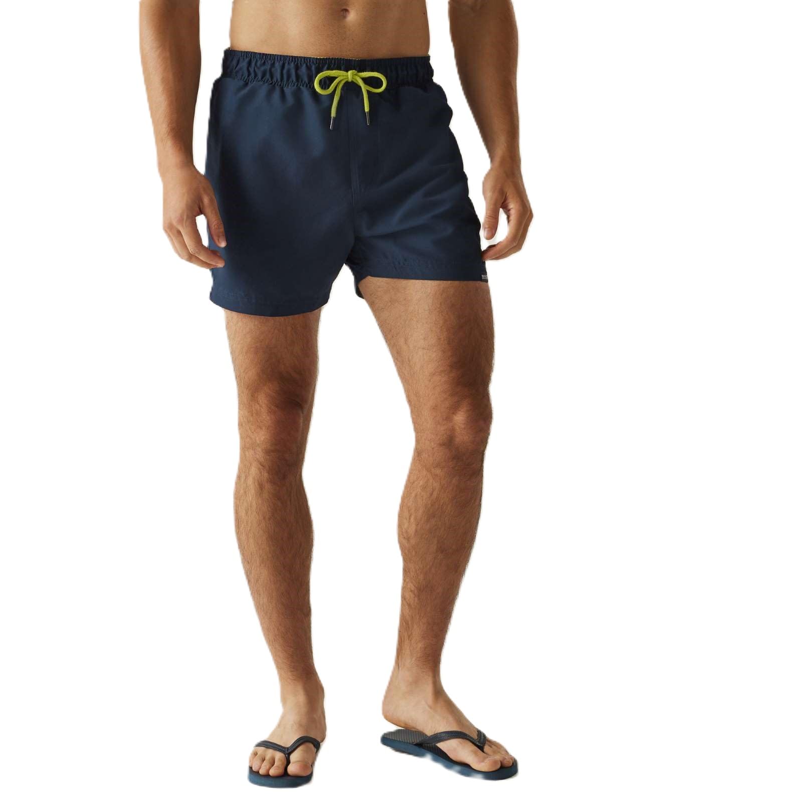 Regatta Mens Mawson II Elasticated Waist Swim Shorts - Navy/Wild Lime - XXL