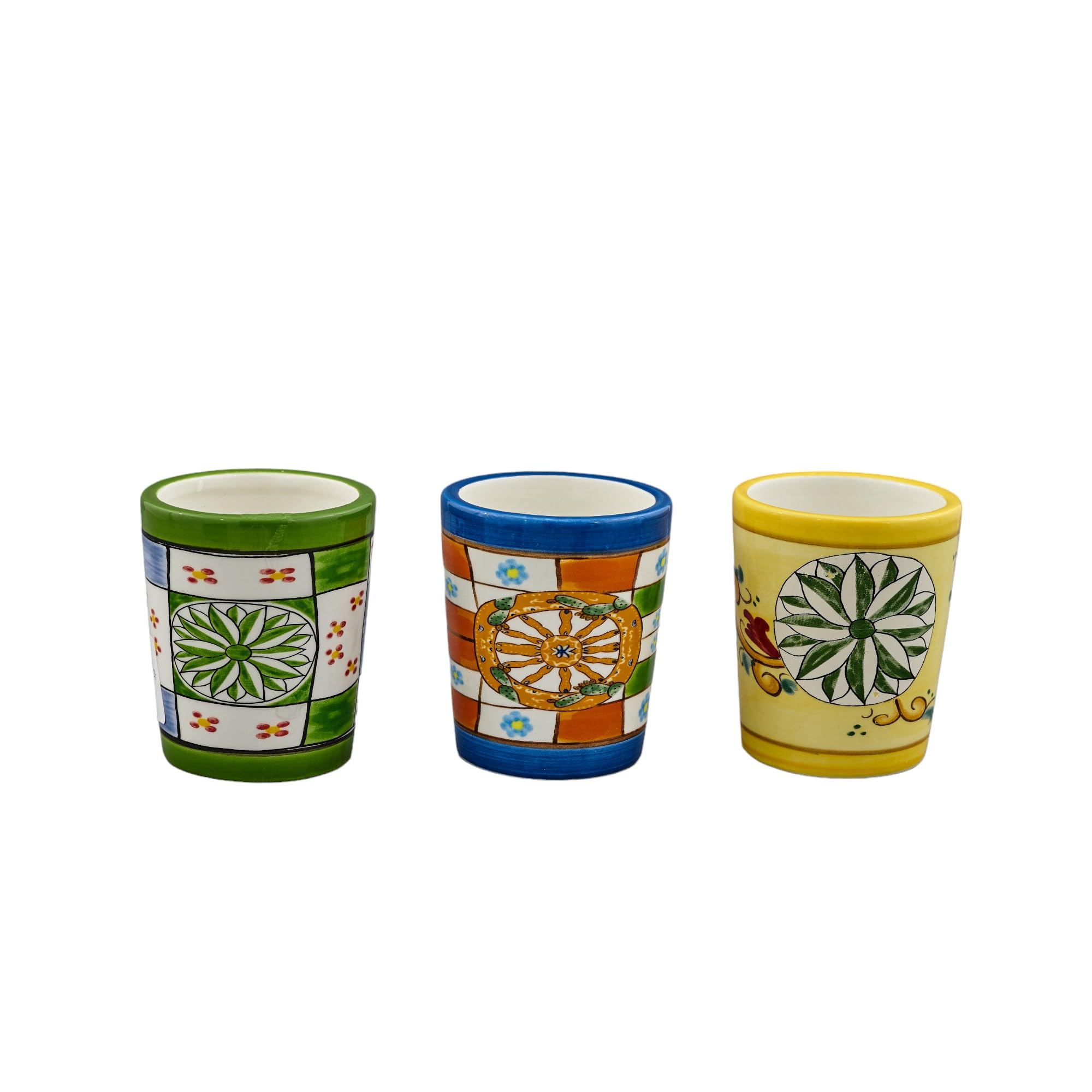 Doni Bomboniere Comunione 6PZ Portacandela in Ceramica Assortito Maiolica Decorazioni Siciliane Carretto Siciliano Cresima Matrimonio Nozze Anniversario Eventi A Tema Sicilia Vaso può Essere
