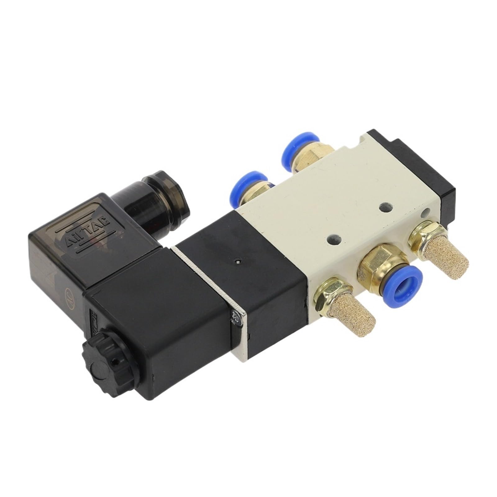 1 válvula solenoide 4V210-08 de 5 vías, 2 posiciones, control de aire y gas, válvula magnética de 12 V, 24 V, 220 V, 4 mm-12 mm, accesorios de manguera (accesorios de PC de 8 mm, AC220)